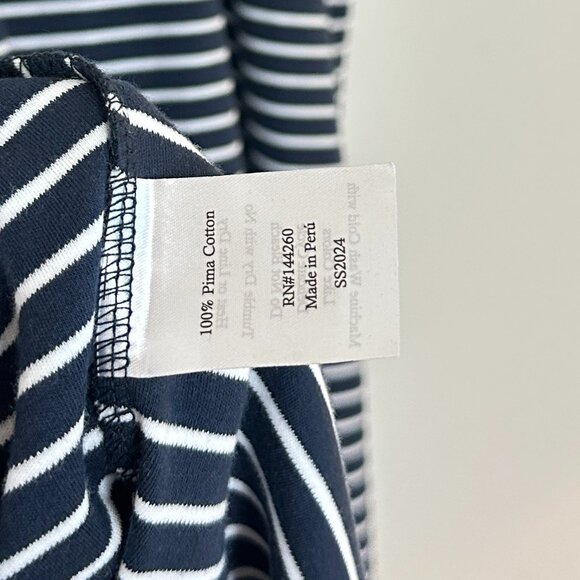 PETITE PLUME Pima Maternity Nightgown in Navy Stripes Size Small - Picture 8 of 10